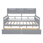 Cama nido doble con cajones de almacenamiento y estante de noche