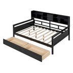 Cama nido doble con cajones de almacenamiento y estante de noche