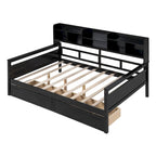 Cama nido doble con cajones de almacenamiento y estante de noche