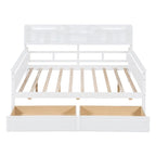 Cama nido doble con cajones de almacenamiento y estante de noche