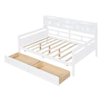 Cama nido doble con cajones de almacenamiento y estante de noche