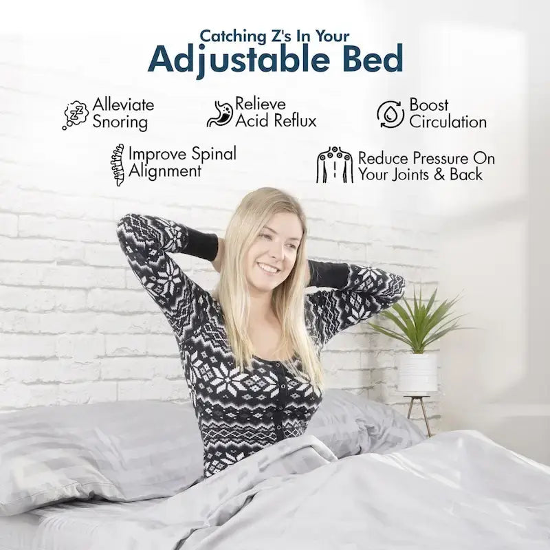 Base de cama ajustable con colchón híbrido de 12", masaje, puertos USB, luz debajo de la cama y control por aplicación