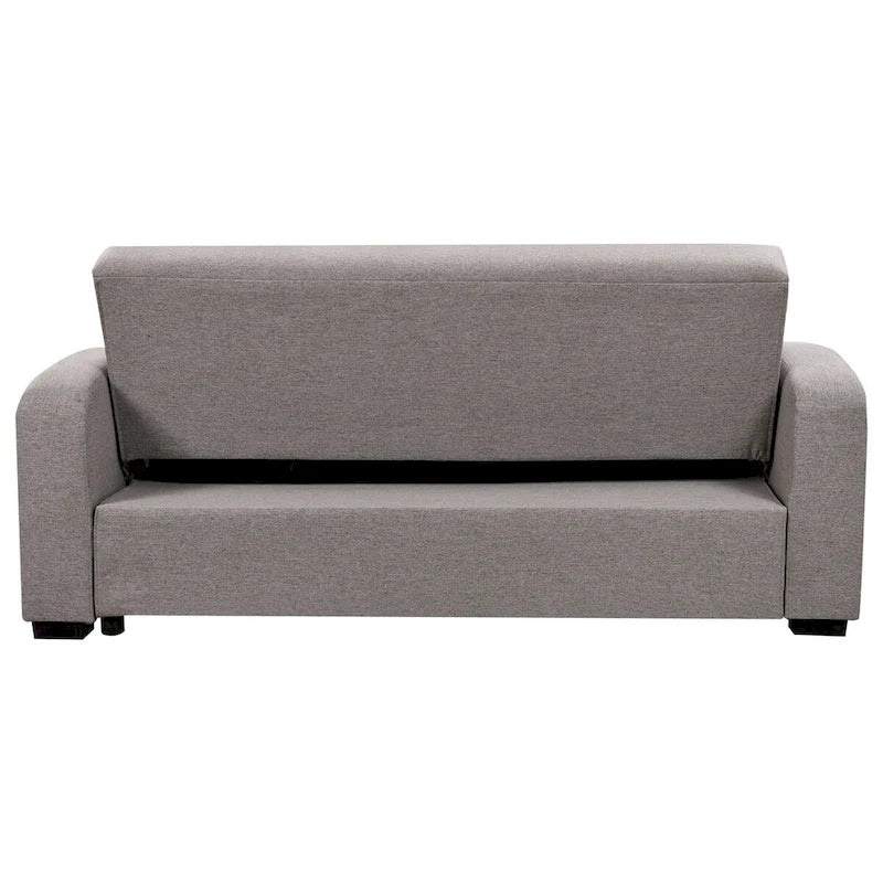 Sofá Cama con Respaldo Reclinable, Portavasos y Almohadas
