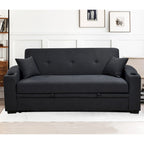 Sofá Cama con Respaldo Reclinable, Portavasos y Almohadas