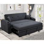 Sofá Cama con Respaldo Reclinable, Portavasos y Almohadas
