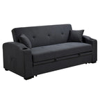 Sofá Cama con Respaldo Reclinable, Portavasos y Almohadas