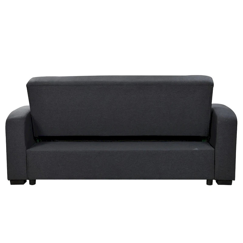 Sofá Cama con Respaldo Reclinable, Portavasos y Almohadas