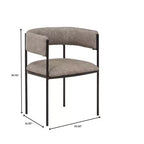 LeisureMod Juego de 2 sillas de comedor tapizadas con diseño de respaldo abierto, estructura de hierro con recubrimiento en polvo, Colección Cyril para comedor, cocina, bistró, cafetería