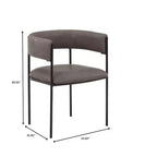 LeisureMod Juego de 2 sillas de comedor tapizadas con diseño de respaldo abierto, estructura de hierro con recubrimiento en polvo, Colección Cyril para comedor, cocina, bistró, cafetería