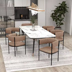 LeisureMod Juego de 2 sillas de comedor tapizadas con diseño de respaldo abierto, estructura de hierro con recubrimiento en polvo, Colección Cyril para comedor, cocina, bistró, cafetería