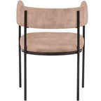 LeisureMod Juego de 2 sillas de comedor tapizadas con diseño de respaldo abierto, estructura de hierro con recubrimiento en polvo, Colección Cyril para comedor, cocina, bistró, cafetería