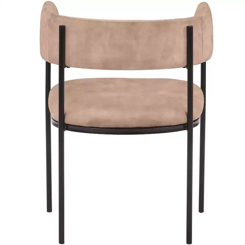 LeisureMod Juego de 2 sillas de comedor tapizadas con diseño de respaldo abierto, estructura de hierro con recubrimiento en polvo, Colección Cyril para comedor, cocina, bistró, cafetería