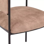 LeisureMod Juego de 2 sillas de comedor tapizadas con diseño de respaldo abierto, estructura de hierro con recubrimiento en polvo, Colección Cyril para comedor, cocina, bistró, cafetería