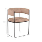 LeisureMod Juego de 2 sillas de comedor tapizadas con diseño de respaldo abierto, estructura de hierro con recubrimiento en polvo, Colección Cyril para comedor, cocina, bistró, cafetería