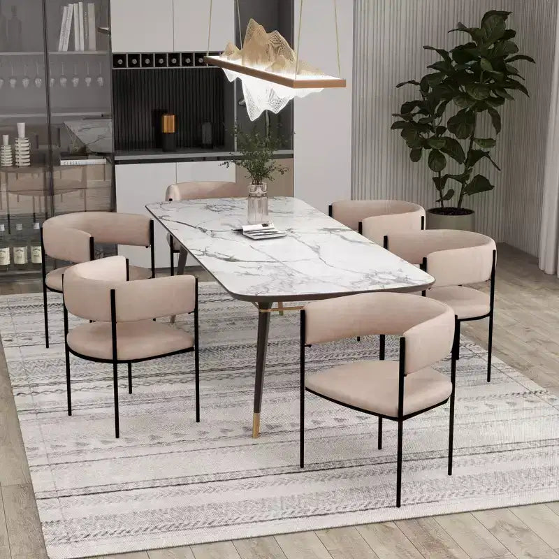 LeisureMod Juego de 2 sillas de comedor tapizadas con diseño de respaldo abierto, estructura de hierro con recubrimiento en polvo, Colección Cyril para comedor, cocina, bistró, cafetería