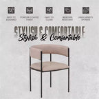 LeisureMod Juego de 2 sillas de comedor tapizadas con diseño de respaldo abierto, estructura de hierro con recubrimiento en polvo, Colección Cyril para comedor, cocina, bistró, cafetería