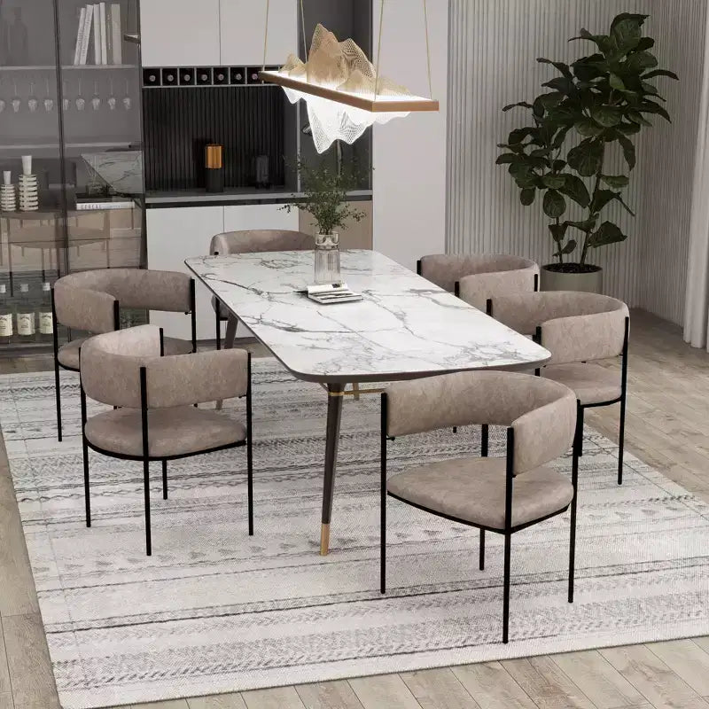 LeisureMod Juego de 2 sillas de comedor tapizadas con diseño de respaldo abierto, estructura de hierro con recubrimiento en polvo, Colección Cyril para comedor, cocina, bistró, cafetería