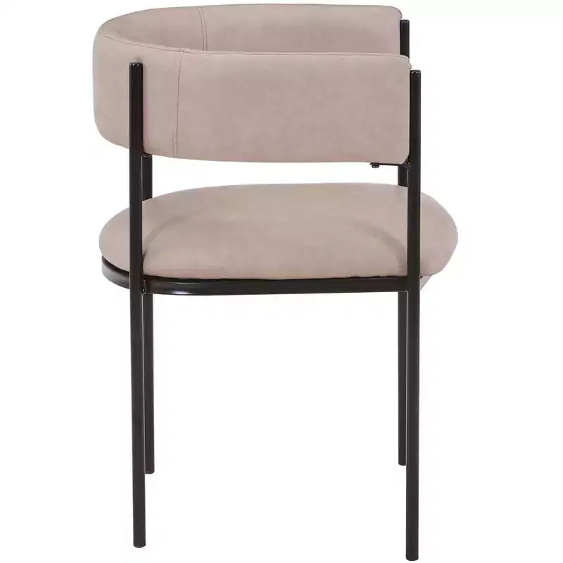 LeisureMod Juego de 2 sillas de comedor tapizadas con diseño de respaldo abierto, estructura de hierro con recubrimiento en polvo, Colección Cyril para comedor, cocina, bistró, cafetería