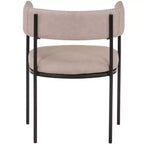 LeisureMod Juego de 2 sillas de comedor tapizadas con diseño de respaldo abierto, estructura de hierro con recubrimiento en polvo, Colección Cyril para comedor, cocina, bistró, cafetería
