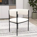 LeisureMod Juego de 2 sillas de comedor tapizadas con diseño de respaldo abierto, estructura de hierro con recubrimiento en polvo, Colección Cyril para comedor, cocina, bistró, cafetería