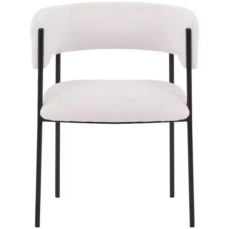 LeisureMod Juego de 2 sillas de comedor tapizadas con diseño de respaldo abierto, estructura de hierro con recubrimiento en polvo, Colección Cyril para comedor, cocina, bistró, cafetería