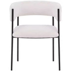 LeisureMod Juego de 2 sillas de comedor tapizadas con diseño de respaldo abierto, estructura de hierro con recubrimiento en polvo, Colección Cyril para comedor, cocina, bistró, cafetería