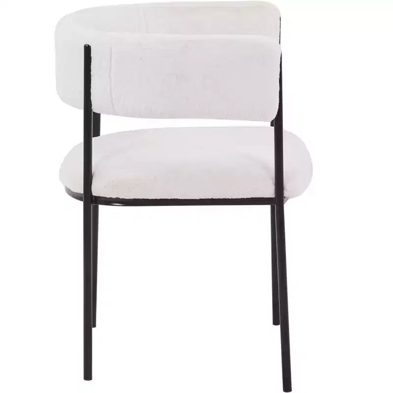 LeisureMod Juego de 2 sillas de comedor tapizadas con diseño de respaldo abierto, estructura de hierro con recubrimiento en polvo, Colección Cyril para comedor, cocina, bistró, cafetería