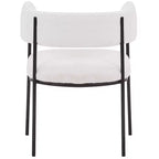 LeisureMod Juego de 2 sillas de comedor tapizadas con diseño de respaldo abierto, estructura de hierro con recubrimiento en polvo, Colección Cyril para comedor, cocina, bistró, cafetería
