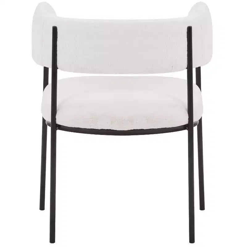 LeisureMod Juego de 2 sillas de comedor tapizadas con diseño de respaldo abierto, estructura de hierro con recubrimiento en polvo, Colección Cyril para comedor, cocina, bistró, cafetería