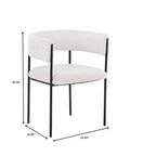 LeisureMod Juego de 2 sillas de comedor tapizadas con diseño de respaldo abierto, estructura de hierro con recubrimiento en polvo, Colección Cyril para comedor, cocina, bistró, cafetería