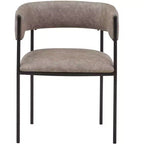 LeisureMod Juego de 2 sillas de comedor tapizadas con diseño de respaldo abierto, estructura de hierro con recubrimiento en polvo, Colección Cyril para comedor, cocina, bistró, cafetería