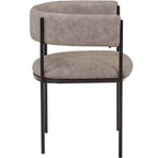 LeisureMod Juego de 2 sillas de comedor tapizadas con diseño de respaldo abierto, estructura de hierro con recubrimiento en polvo, Colección Cyril para comedor, cocina, bistró, cafetería
