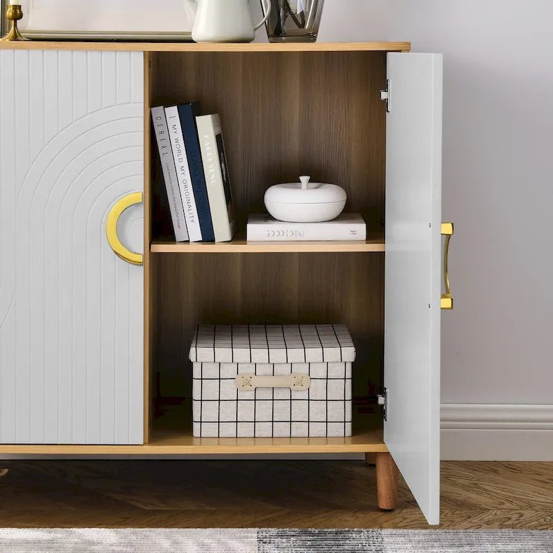 Mueble de Almacenamiento Independiente con 2 Puertas y Estantes Ajustables