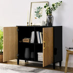 Mueble de Almacenamiento Independiente con 2 Puertas y Estantes Ajustables