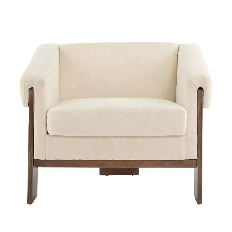 Christopher Knight Home Logan Silla decorativa tapizada de madera moderna de mediados de siglo