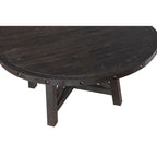 Mesa de comedor extensible redonda de pino macizo