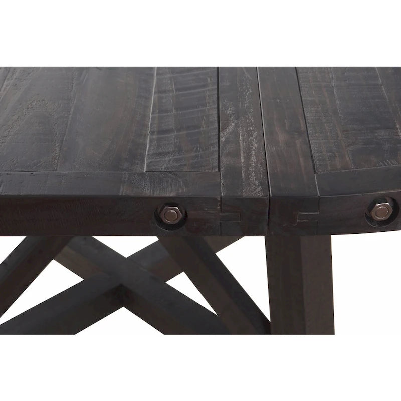 Mesa de comedor extensible redonda de pino macizo
