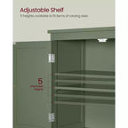 VASAGLE Armario de suelo para baño, Mueble de almacenamiento de baño, Armario independiente con 2 cajones y 2 puertas