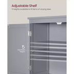 VASAGLE Armario de suelo para baño, Mueble de almacenamiento de baño, Armario independiente con 2 cajones y 2 puertas