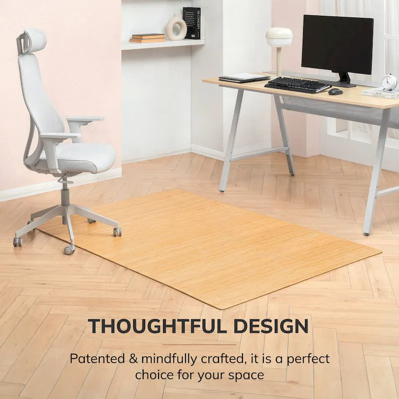 Alfombrilla rectangular para silla de bambú (72 x 48 pulgadas)