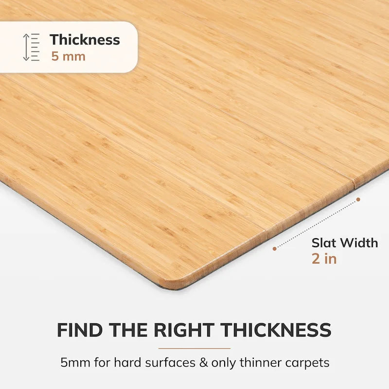 Alfombrilla rectangular para silla de bambú (72 x 48 pulgadas)