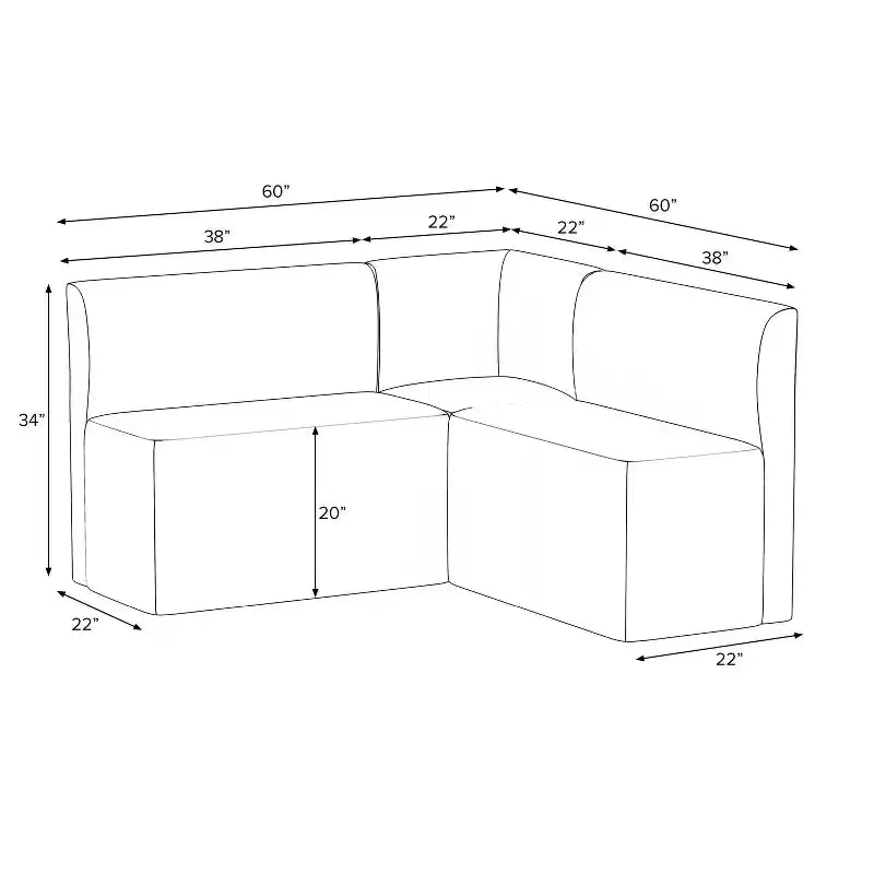 Juego de comedor Cora de 3 piezas con silla y 2 banquetas - Threshold
