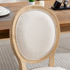 Sillas de comedor de madera maciza con tapizado de lino, juego de 2