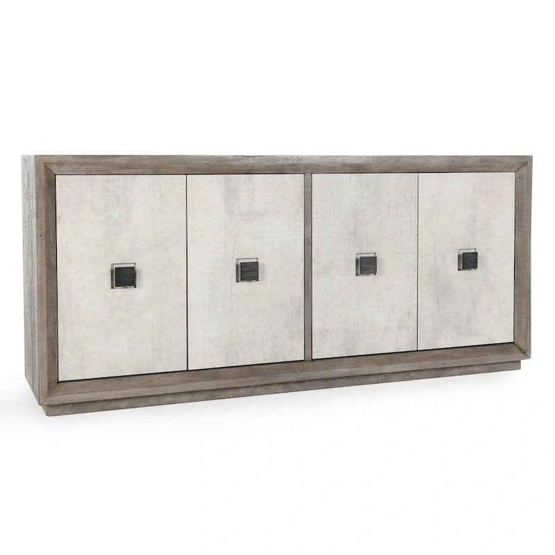 Aparador buffet gris envejecido de 80" con puertas laminadas de hormigón