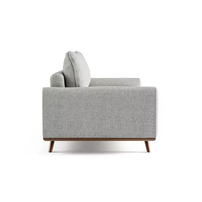 HOGARES: Interior + Exterior Sofá Gubera de 82" estilo Mid-Century con Tapicería de Mezcla de Algodón y Lino y Cojines de Mezcla de Plumas