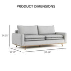 HOGARES: Interior + Exterior Sofá Gubera de 82" estilo Mid-Century con Tapicería de Mezcla de Algodón y Lino y Cojines de Mezcla de Plumas