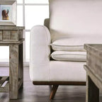 HOGARES: Interior + Exterior Sofá Gubera de 82" estilo Mid-Century con Tapicería de Mezcla de Algodón y Lino y Cojines de Mezcla de Plumas