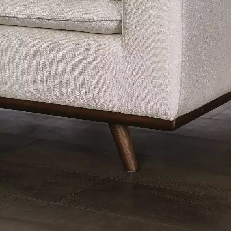 HOGARES: Interior + Exterior Sofá Gubera de 82" estilo Mid-Century con Tapicería de Mezcla de Algodón y Lino y Cojines de Mezcla de Plumas