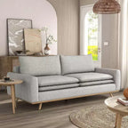 HOGARES: Interior + Exterior Sofá Gubera de 82" estilo Mid-Century con Tapicería de Mezcla de Algodón y Lino y Cojines de Mezcla de Plumas