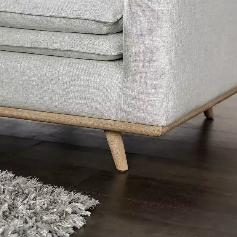HOGARES: Interior + Exterior Sofá Gubera de 82" estilo Mid-Century con Tapicería de Mezcla de Algodón y Lino y Cojines de Mezcla de Plumas
